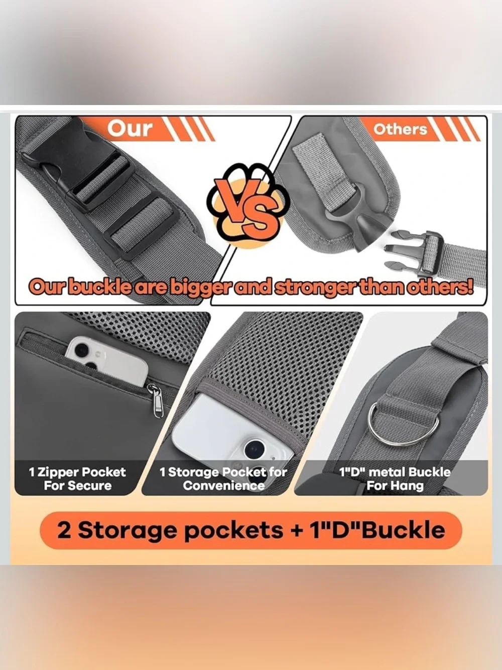 Pet Sling Carrier for 10-15 lbs Small Dogs Hands-Free Puppy Carrier
